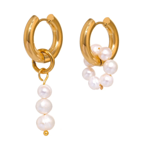 Asymmetrical Pearl Hoops