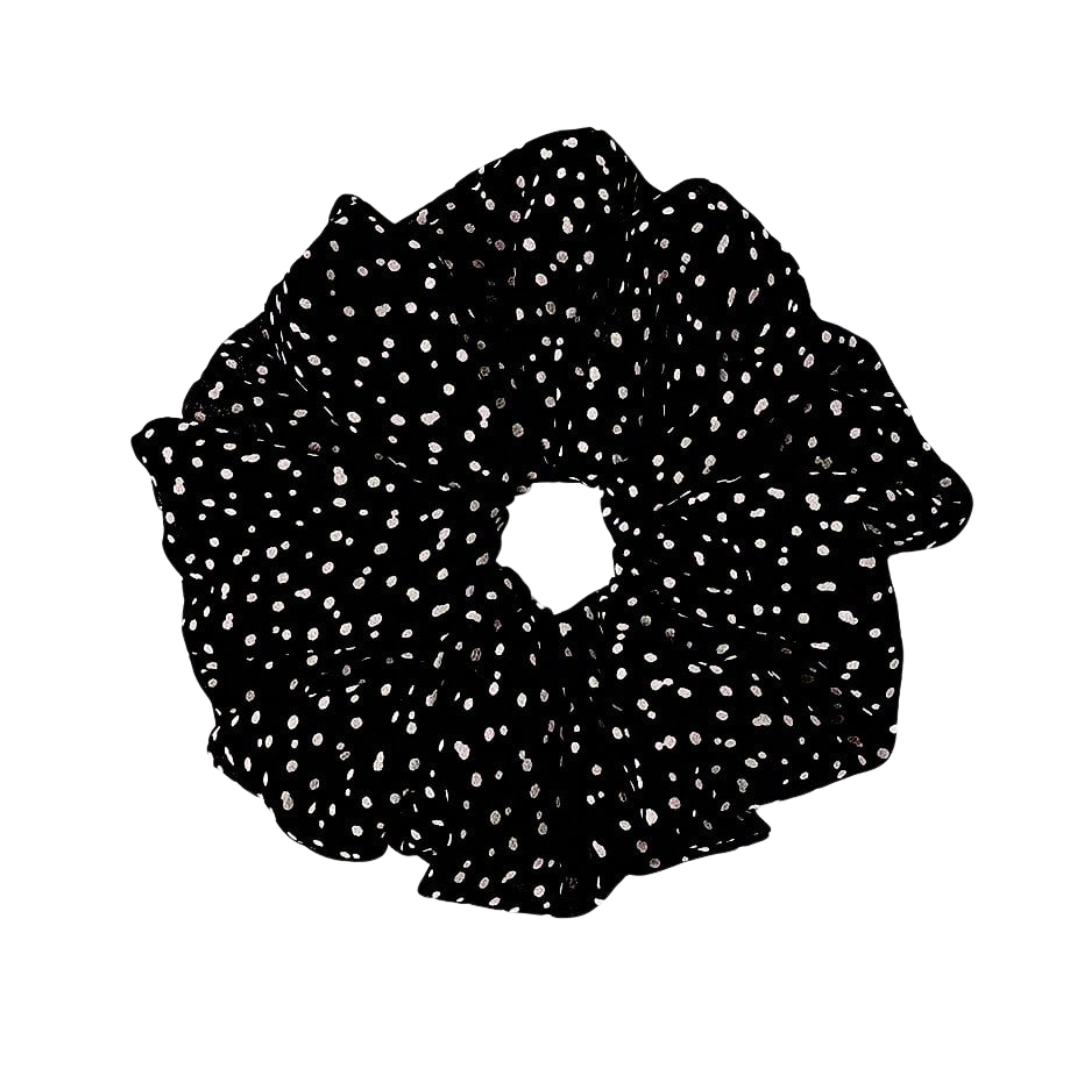 XL Black Polkadot Scrunchies
