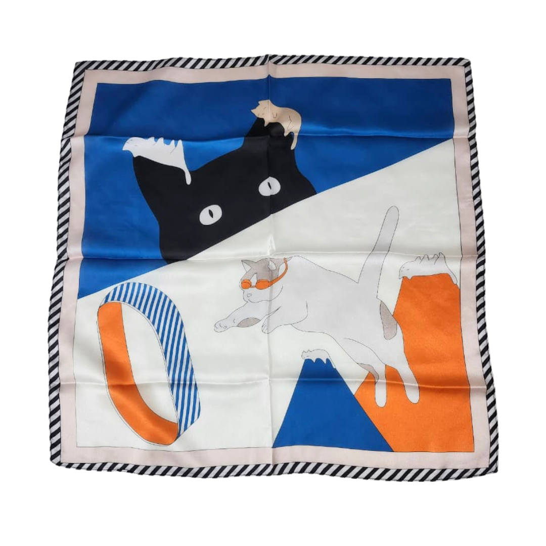 Pañuelo con Estampado de Gatos