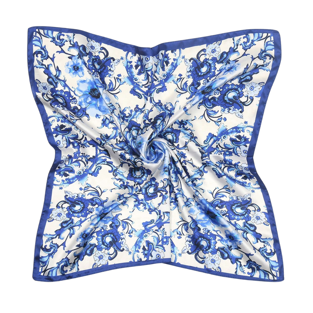 Pañuelo Estampado Azul & Blanco