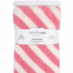 Cobija Sherpa Reversible “Soft & Snuggly” Rosa & Blanca