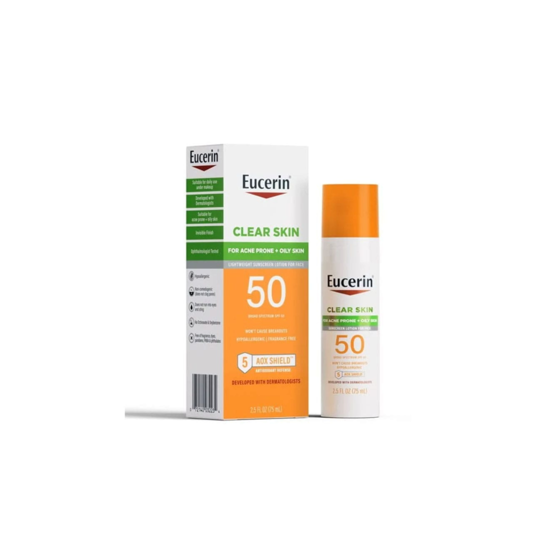 Eucerin Sun Clear Skin Face Sunscreen Lotion SPF 50