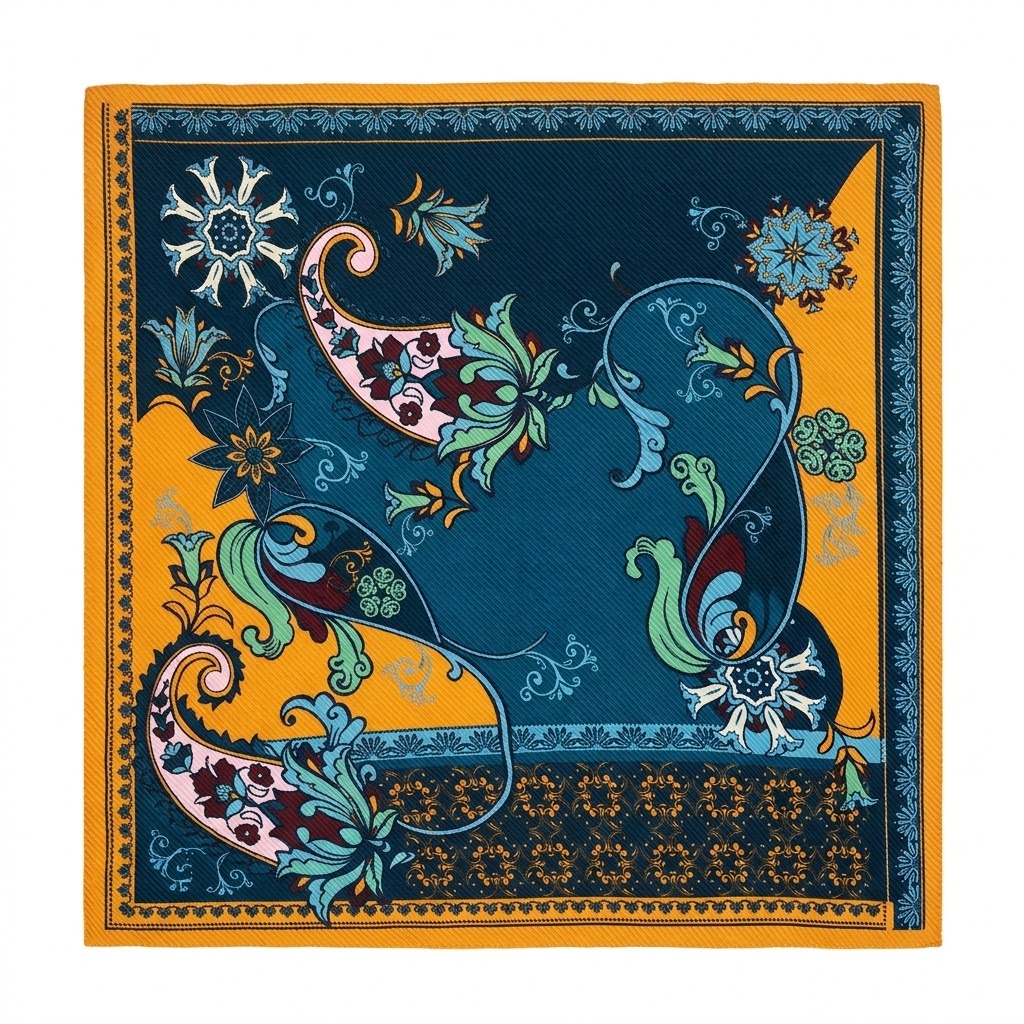 Pañuelo Talavera Azul Oro
