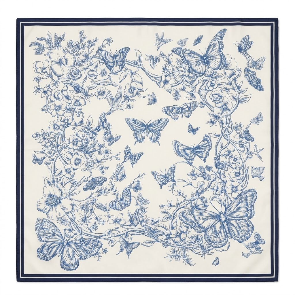 Pañuelo Blue Garden