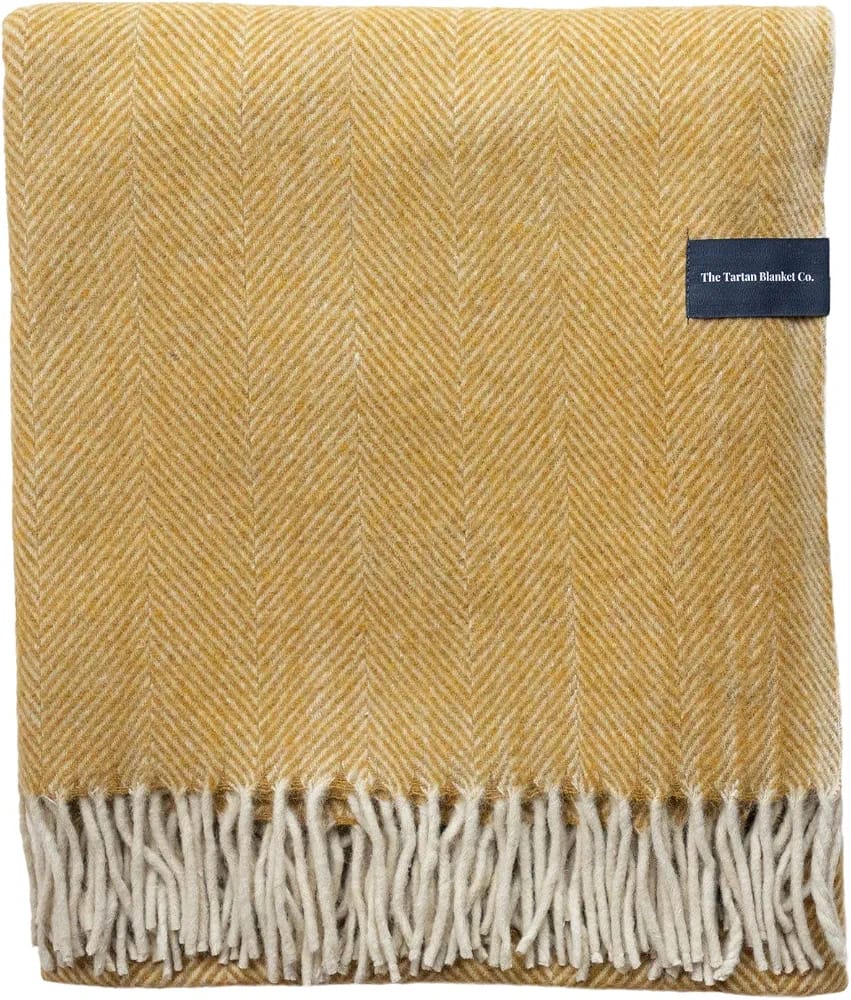 Manta TBCo. - Mustard Herringbone Wool- Edición Escocia - Imagen 3