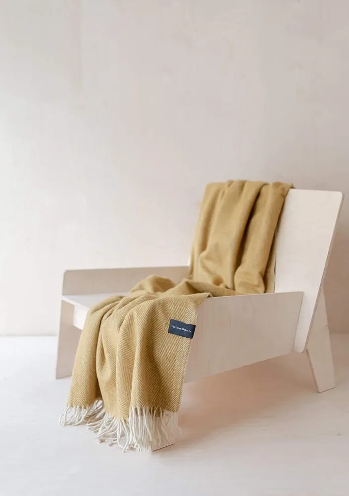 Manta TBCo. - Mustard Herringbone Wool- Edición Escocia