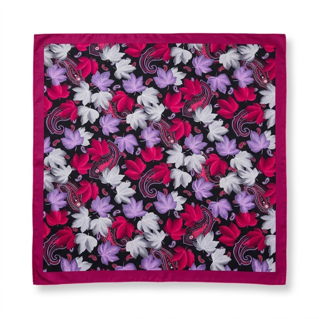 Pañuelo 100% Seda - Maple & Paisley
